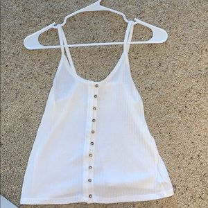 White American Eagle Button Up Tank Top
